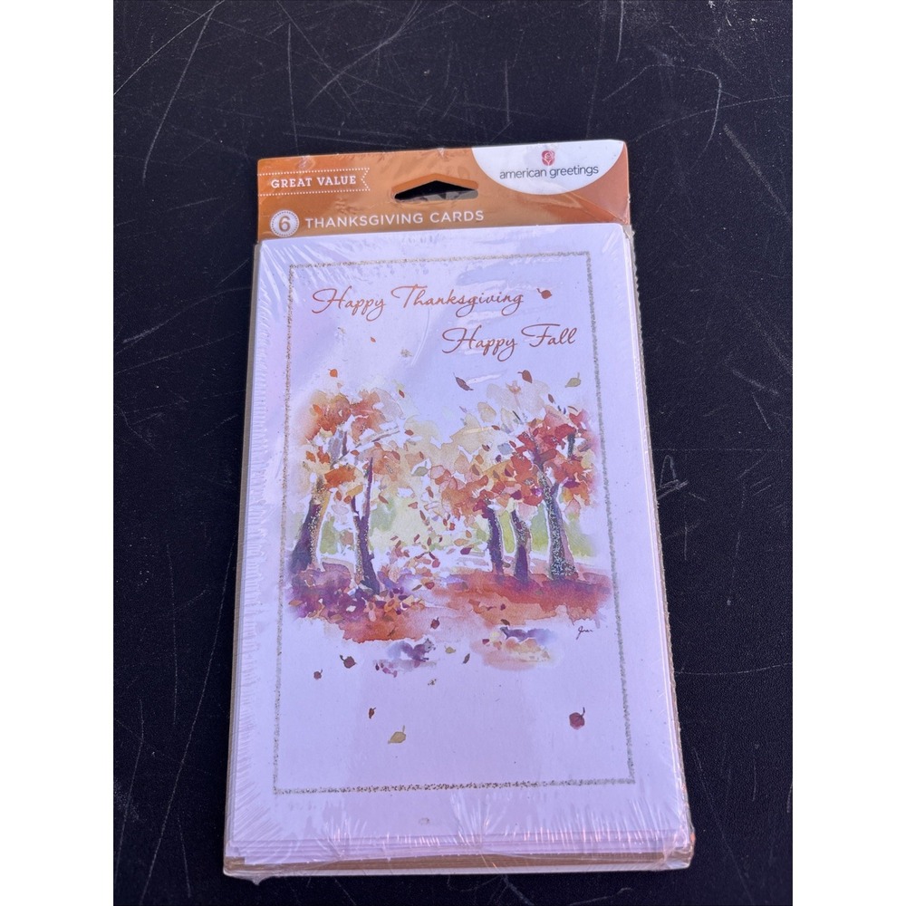 Vintage American Greetings 6 Pack Happy Thanksgiving Cards Made In The USA